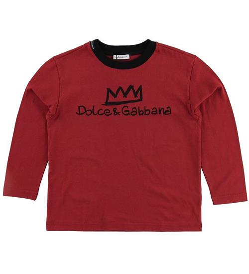 Se Dolce & Gabbana Dolce & Gabbana Bluse - DNA - MÃ¸rk RÃ¸d m. Krone Print ved KidsWorld