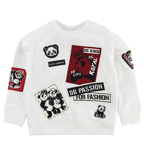 Se Dolce & Gabbana Dolce & Gabbana Sweatshirt - Hvid m. Patches ved KidsWorld