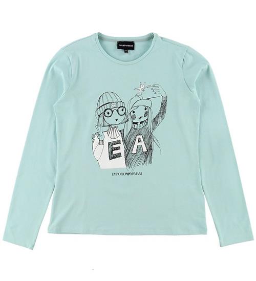 Se Emporio Armani Bluse - LyseblÃ¥ m. Print ved KidsWorld