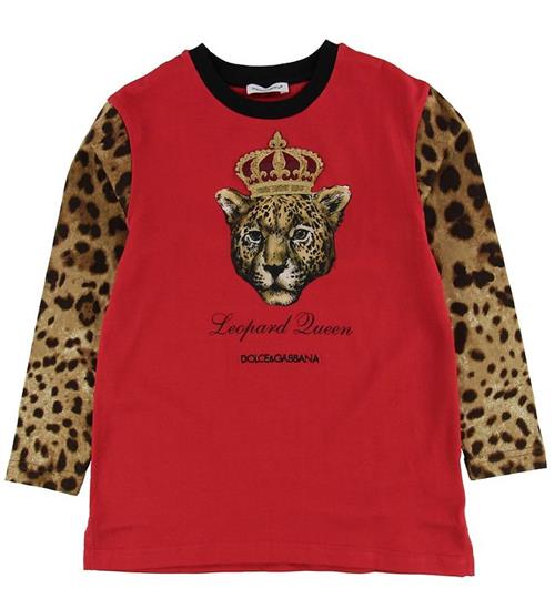 Se Dolce & Gabbana Bluse - Animal - RÃ¸d/Leopard ved KidsWorld