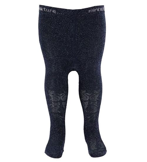 Se Mini A Ture Mini Q Ture StrÃ¸mpebukser - Georgina - Navy m. Glitter ved KidsWorld