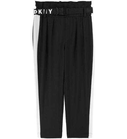 Se DKNY DKNY Bukser m. BÃ¦lte - Sort m. Hvid ved KidsWorld