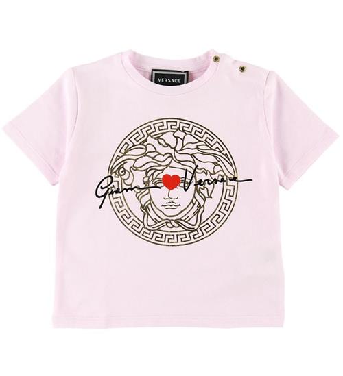 Se Versace Versace T-shirt - Rosa m. Medusa ved KidsWorld