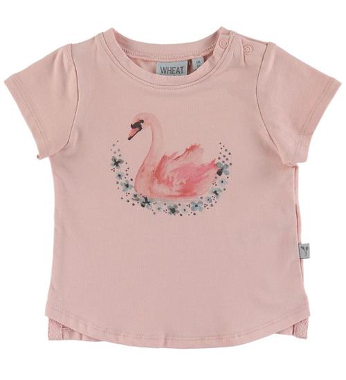 Se Wheat T-shirt - Swan - Powder ved KidsWorld