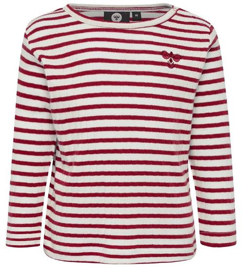 Se Hummel Bluse - HMLRumle - Hvid/Bordeauxstribet ved KidsWorld