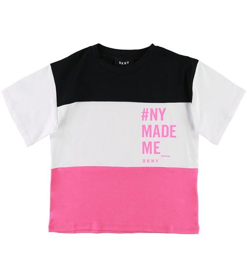 Se DKNY DKNY T-shirt - Sort/Hvid/Pink ved KidsWorld