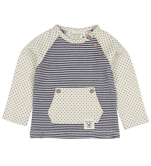 Se Minymo Bluse - Indigo Blue m. Striber/Prikker ved KidsWorld