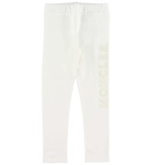 Se Moncler Leggings - Hvid m. Logo ved KidsWorld