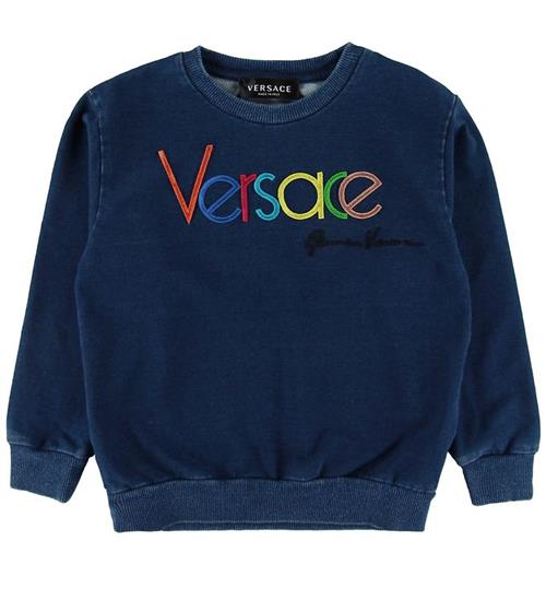 Se Versace Versace Sweatshirt - BlÃ¥ m. Logo ved KidsWorld