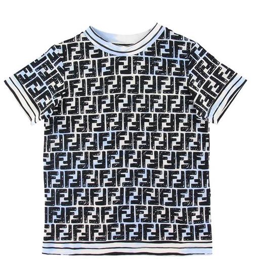 Se Fendi Fendi T-shirt - BlÃ¥ m. Logo ved KidsWorld