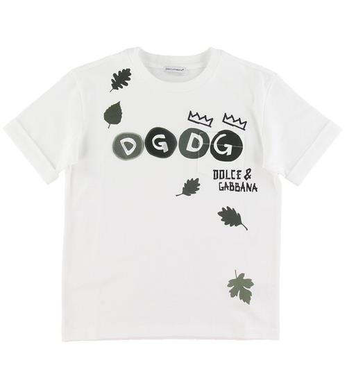 Se Dolce & Gabbana Dolce & Gabbana T-shirt - Hvid m. Blade ved KidsWorld