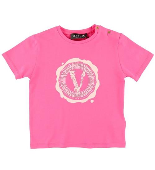 Se Versace T-shirt - Fuchsia m. Logo ved KidsWorld