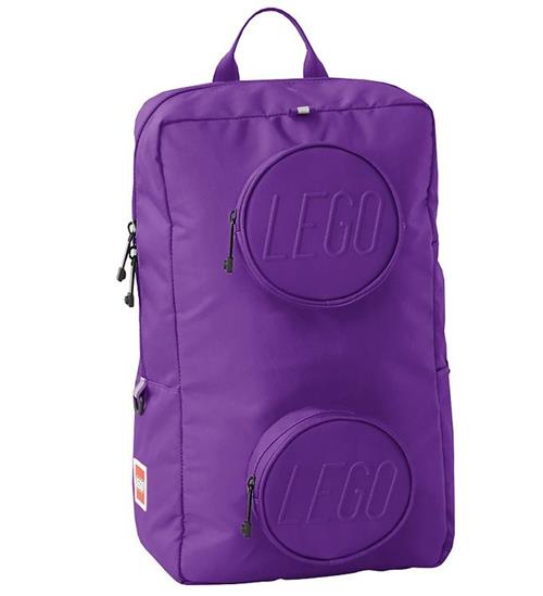 Se LEGOÂ® Tasker LEGOÂ® Skoletaske - Signature Brick - 18 L - Medium Lilac ved KidsWorld