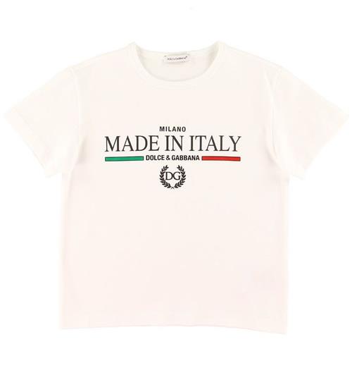 Se Dolce & Gabbana Dolce & Gabbana T-shirt - DNA Jr - Hvid m. Print ved KidsWorld