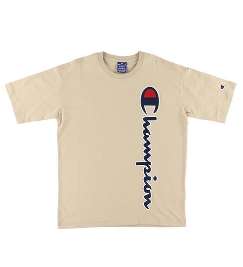 Se Champion Fashion T-shirt - Beige m. Logo ved KidsWorld