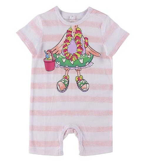 Se Stella McCartney Kids Stella McCartney Kids Sommerdragt - Hvid/Rosastribet m. Flamingo ved KidsWorld