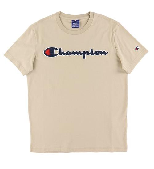 Se Champion Champion Fashion T-shirt - Beige m. Logo ved KidsWorld