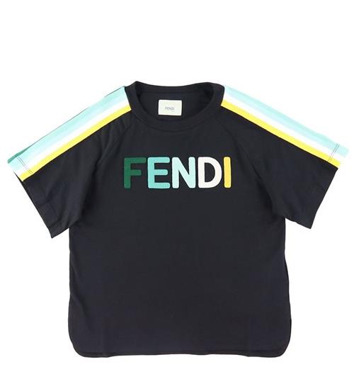 Se Fendi Fendi T-shirt - Sort m. Logo ved KidsWorld