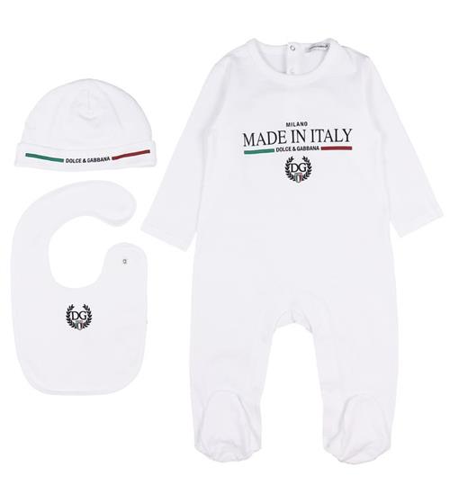 Se Dolce & Gabbana GaveÃ¦ske - Heldragt/Hue/SavlesmÃ¦k - Hvid ved KidsWorld