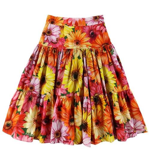 Se Dolce & Gabbana Nederdel - Multifarvet m. Blomster ved KidsWorld