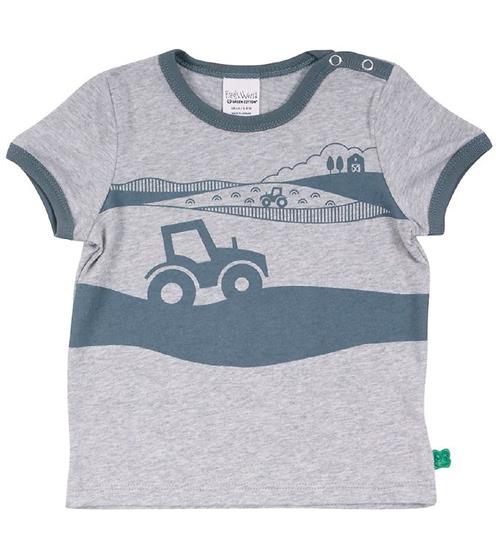 Freds World Freds World T-shirt - Farming - Pale Grey m. Traktor