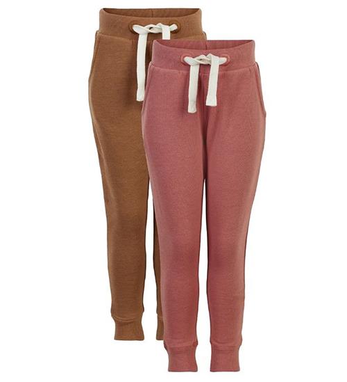 Minymo Minymo Sweatpants - 2-pak - Canyon Rose/Brun