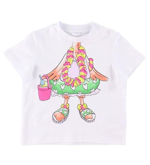 Stella McCartney Kids Stella McCartney Kids T-shirt - Hvid m. Flamingo