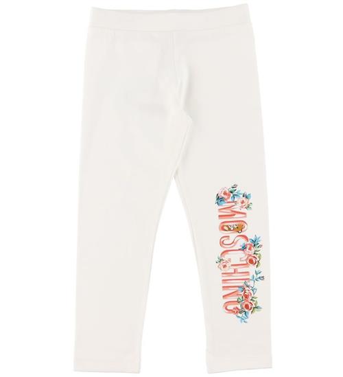 Se Moschino Leggings - Cloud m. Tekst/Blomster ved KidsWorld