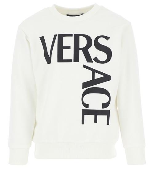 Se Versace Versace Sweatshirt - Logo - Hvid/Sort ved KidsWorld