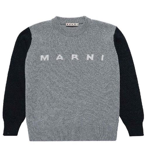 Marni Bluse - Uld - GrÃ¥meleret/Navy