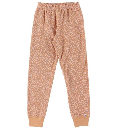 Se Joha Leggings - Uld/Bomuld - Brun m. Blomster ved KidsWorld