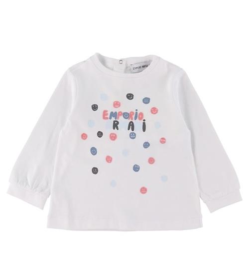 Se Emporio Armani Bluse - Hvid m. Tekst/Smileys ved KidsWorld