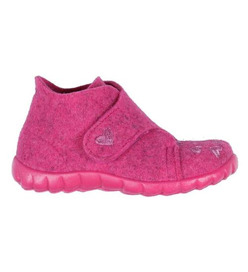 Se Superfit Hjemmesko - Uld - Pink m. Hjerter ved KidsWorld