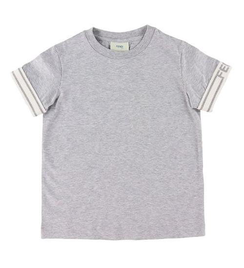 Fendi Fendi T-shirt - GrÃ¥meleret m. Hvid