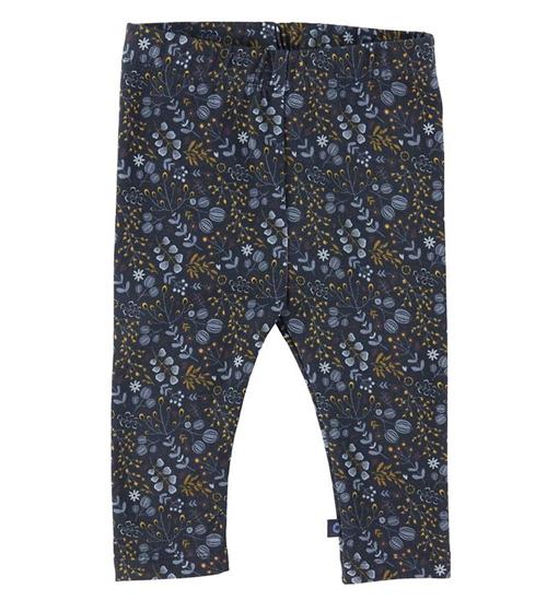 Se Smallstuff Leggings - Flower Night - Dark Blue ved KidsWorld