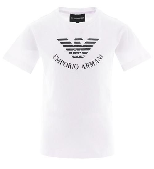 Emporio Armani Emporio Armani T-shirt - Hvid/Sort m. Glimmer