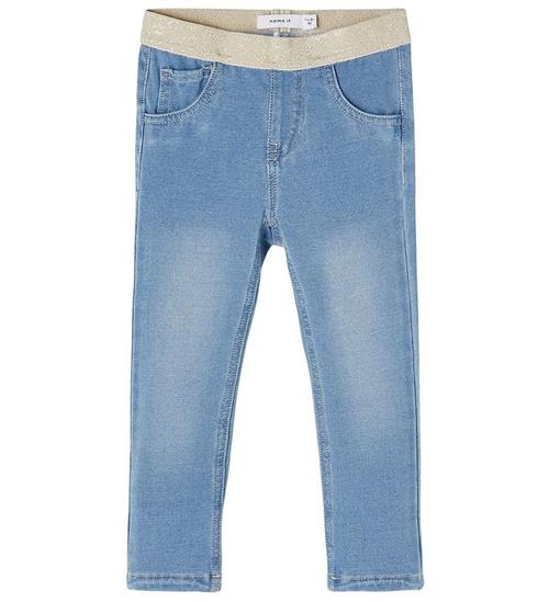 Se Name It Leggings - Noos - NmfSalli - Light Blue Denim ved KidsWorld