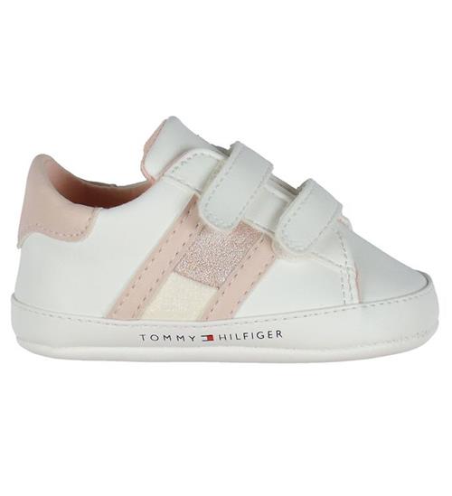 Se Tommy Hilfiger Hjemmesko - Velcro - White/Blue ved KidsWorld