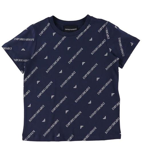 Se Emporio Armani Emporio Armani T-Shirt - Navy m. Print ved KidsWorld