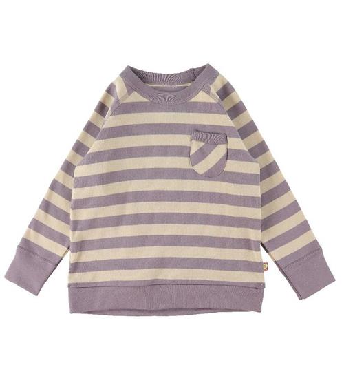 Se Katvig Bluse m. Lomme - Lilla/Beige Stribet ved KidsWorld