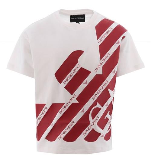 Se Emporio Armani Emporio Armani T-shirt - Hvid/RÃ¸d m. Logo ved KidsWorld