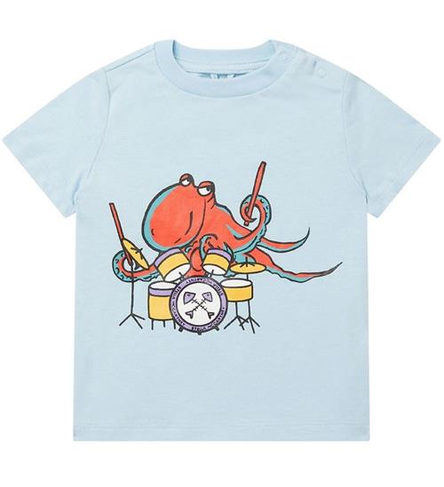 Se Stella McCartney Kids Stella McCartney Kids T-shirt - LyseblÃ¥ m. BlÃ¦ksprutte ved KidsWorld