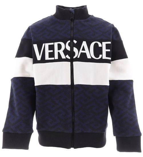 Se Versace Versace Cardigan - Navy m. Sort/Hvid ved KidsWorld