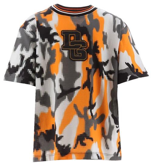 Se Dolce & Gabbana Dolce & Gabbana T-Shirt - Reborn To Live - Orange/GrÃ¥ Camouflage ved KidsWorld