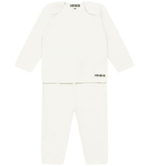 Se Bonton Bonton SÃ¦t - Bluse/Bukser - Fleece - Creme ved KidsWorld