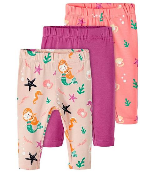 Se Name It Leggings - NbfOcean - 3-pak - Peach Whip ved KidsWorld