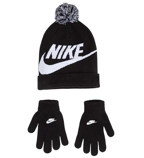 Se Nike Hue/Handsker - Strik - Swoosh - Sort ved KidsWorld