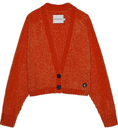 Calvin Klein Calvin Klein Cardigan - Velour - Chenille - Cropped - Coral Oran