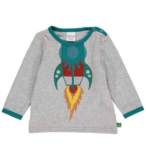 Se Freds World Bluse - Hello Rocket - GrÃ¥meleret m. Rumraket ved KidsWorld