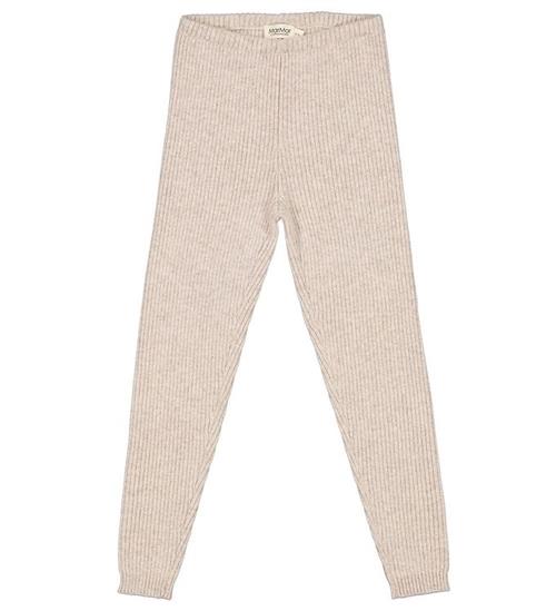 Se MarMar MarMar Leggings - Rib - Uld - Pippi - Llama Melange ved KidsWorld